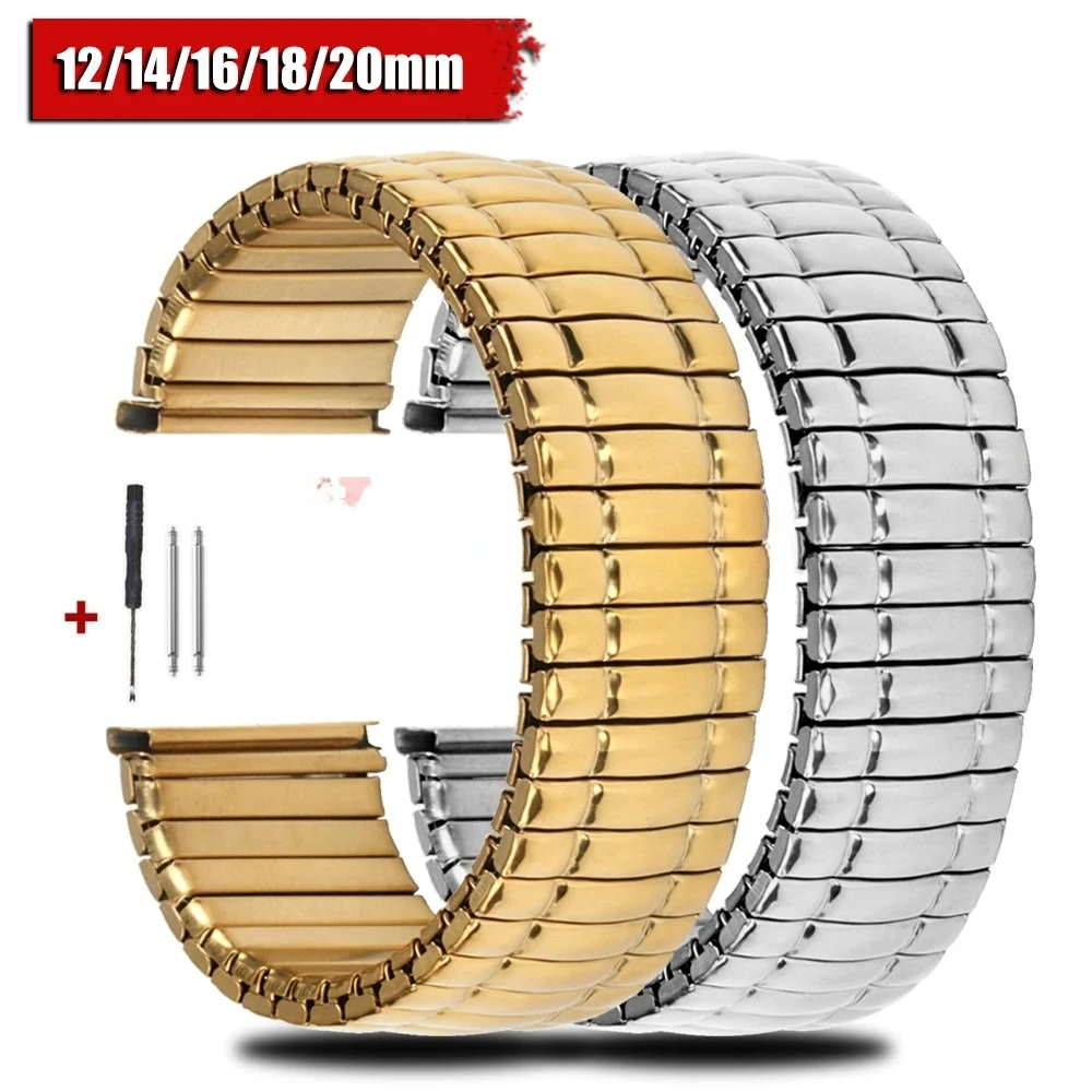 Elastisches Uhrenarmband, Metall-Stretch-Armband, 12 mm, 14 mm, 16 mm, 18 mm, 20 mm, Edelstahlarmband, Herren- und Damen-Universalarmband