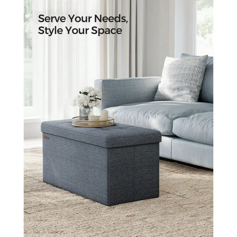 

Складная скамья-пуф для хранения 30 дюймов, тумба для хранения, подставка для ног, темно-серый, черный, бежевый, темно-синий, светло-серый, светло-бежевый