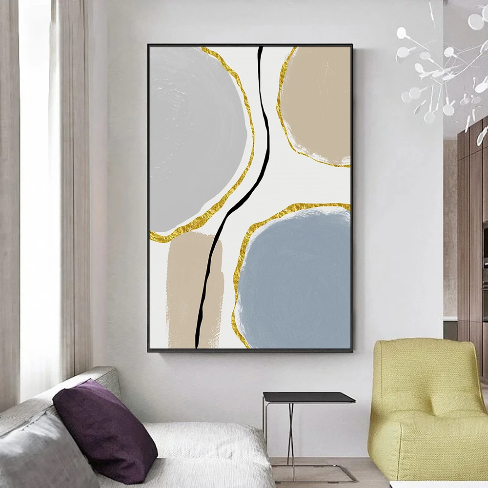 Modern Abstract Canvas Poster Print Morandi style Wall Art Painting for Living Room Nordic Minimalist Decor