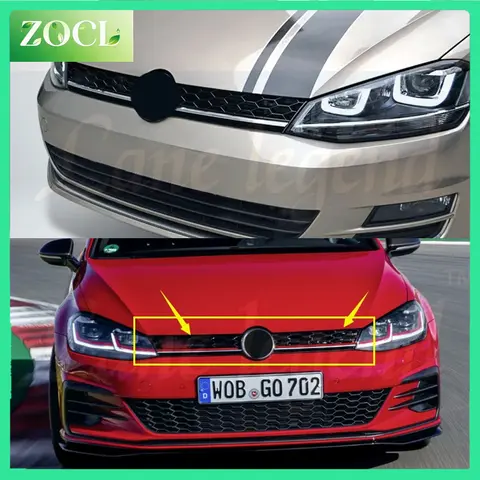 New Front Racing Grille Fit for Volkswagen Golf 7 7.5 MK7 Modified Gti Style 2014 2015 2016 2019 ABS Center Grill Honeycomb Mesh