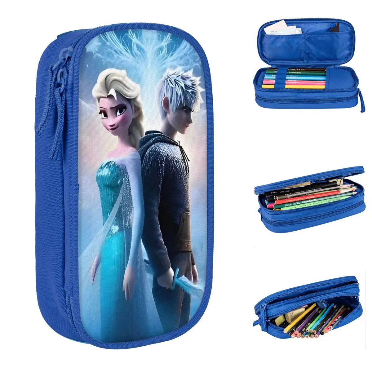 

Frozen Pencil Case Creative Musical Fantasy Aesthetics Pen Box Bags Girls Boys Large Storage Office Zipper Pencilcases