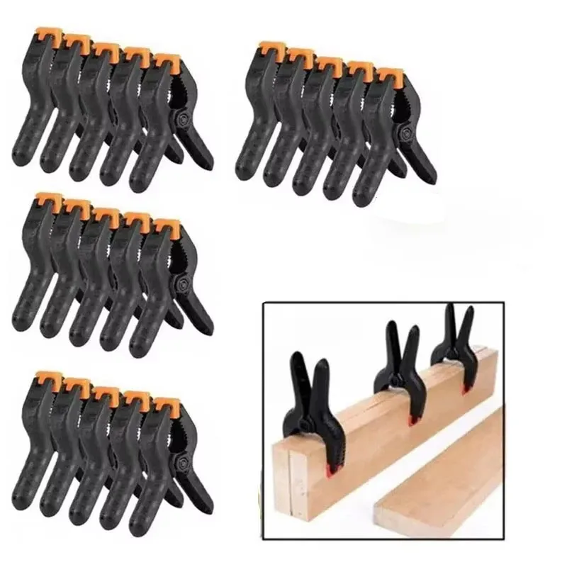 6/12Pcs 2inch Plastic Adjustable Woodworking Clamps Wood Working Tools Spring Clip Carpentry Clamps Outillage Menuiserie