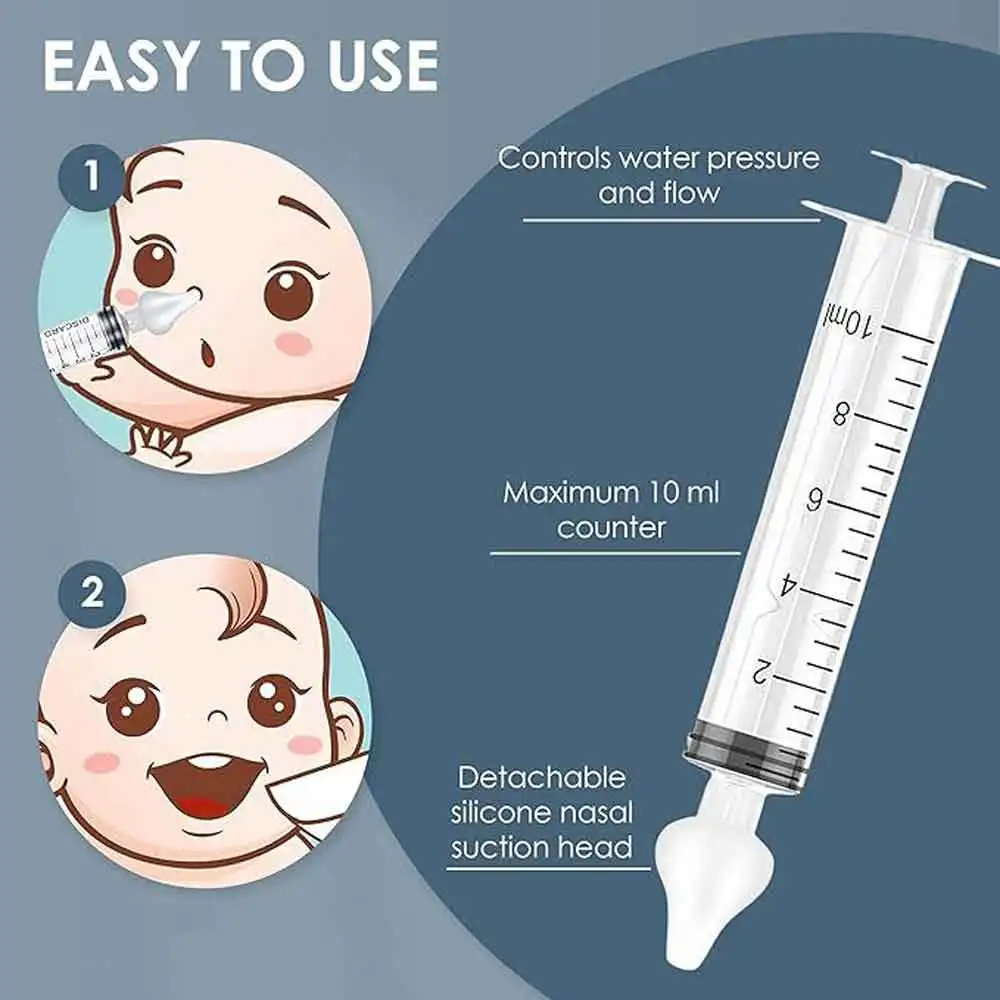 2Pcs box Nasal Washer Babi Nose Cleaner RhinitisNeedle TubeNasal Aspirator Cleaner Syringe Baby Nose Washing for Children