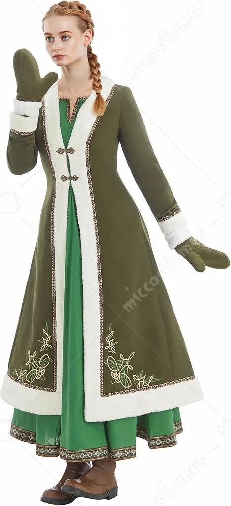 أزياء Miccostumes النسائية في العصور الوسطى وعصر النهضة زي الفايكنج معطف تنكري من القرون الوسطى أزياء الهالوين التأثيرية
