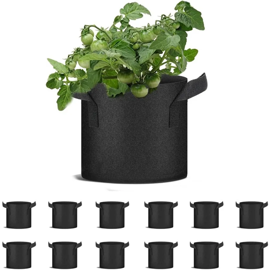 

12 упаковок мешков для выращивания, прочные тканевые горшки, контейнеры для выращивания овощей, цветов, 12 3 галлона