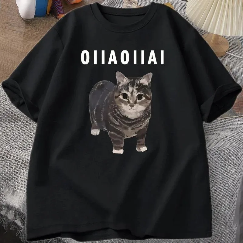 

Cute Funny Cat Graphic T Shirt Short Leg Cartoon Kitten Print Unisex Casual Summer Top for Men Women Teen Girls Boys