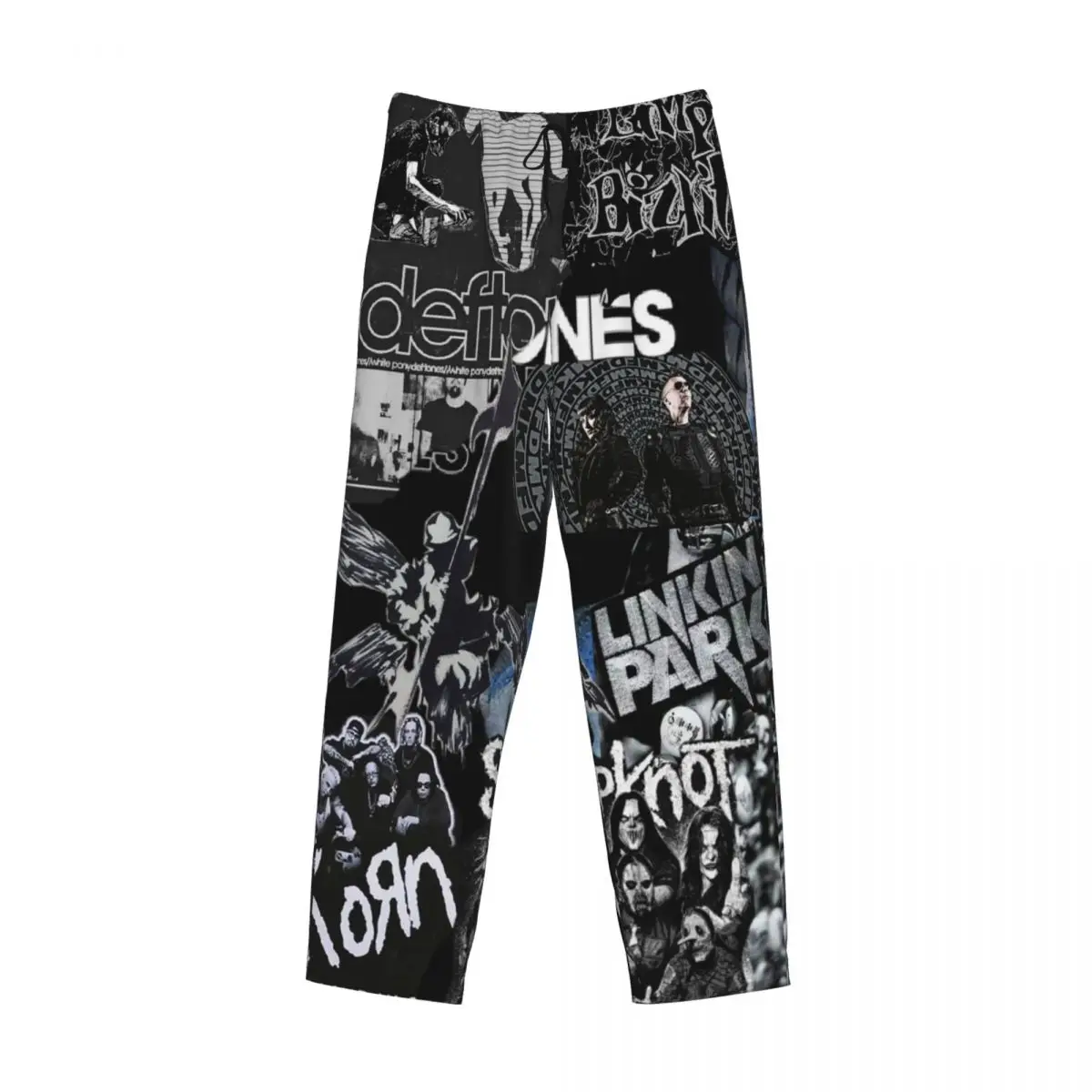 

Изготовленные на заказ металлические пижамные штаны в стиле панк-рок Deftones, мужская одежда для сна, штаны для сна с карманами
