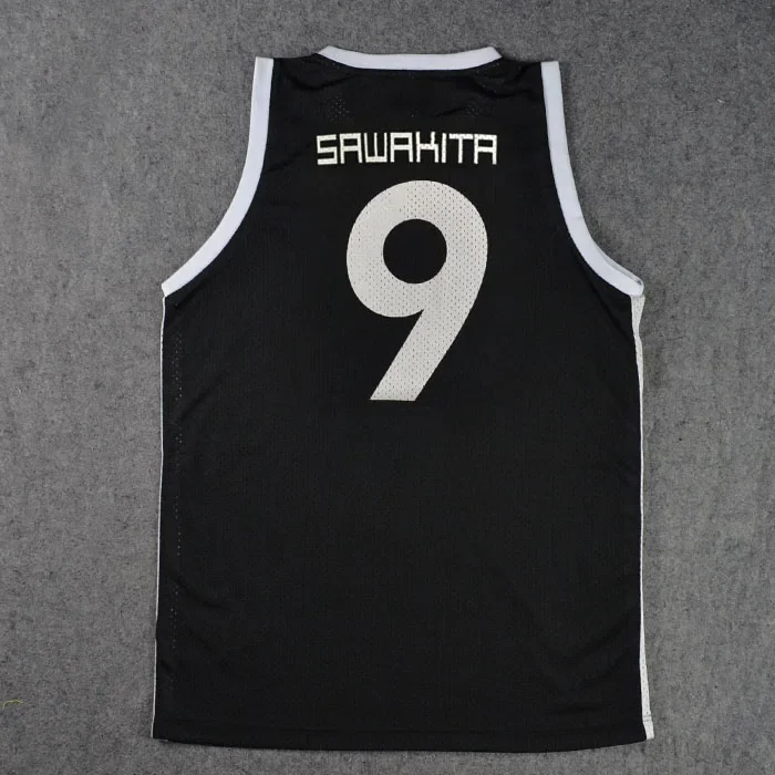 Kostiumy Cosplay Akita Sannoh School Basketball Team nr 9 Sawakita Eiji Jersey Odzież sportowa Kamizelka do koszykówki Topy M-XXL