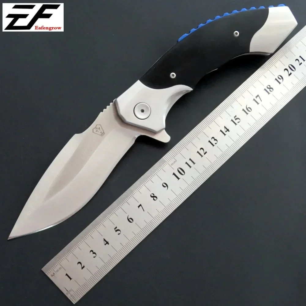 

Eafengrow EF15 pocket knife 9Cr blade G10 handle outdoor EDC tool camping sharp ball bearing system folding knife