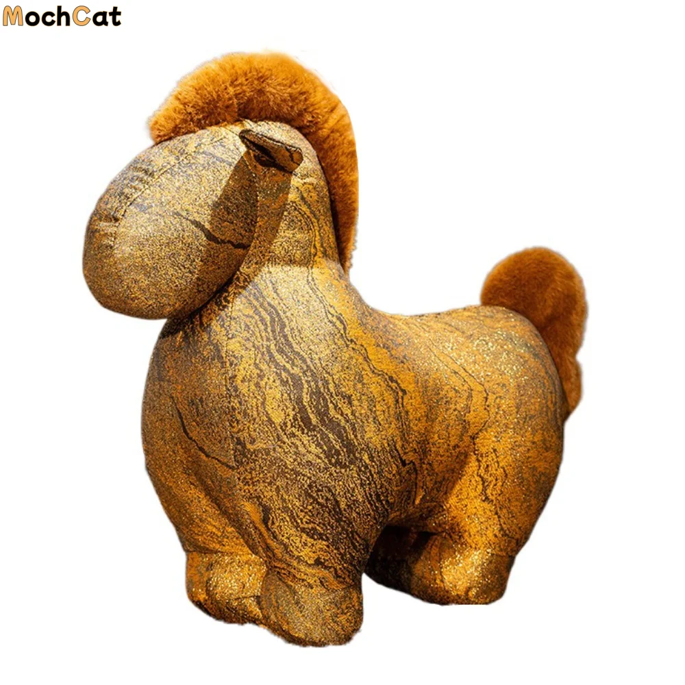

Funny Mascot Dolls Horse Plush Doll With sequins Creative Stuffed Horse Toy Fluffy Kawaii Zodiac Pony Figurine Home Decoration