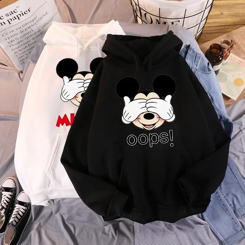 Cartoon Mouse Print Women Hoodies Harajuku Women\'s Sweatshirts Anime Fashion Female Unisex Hooded Pullovers Long Sleeve Hoodie