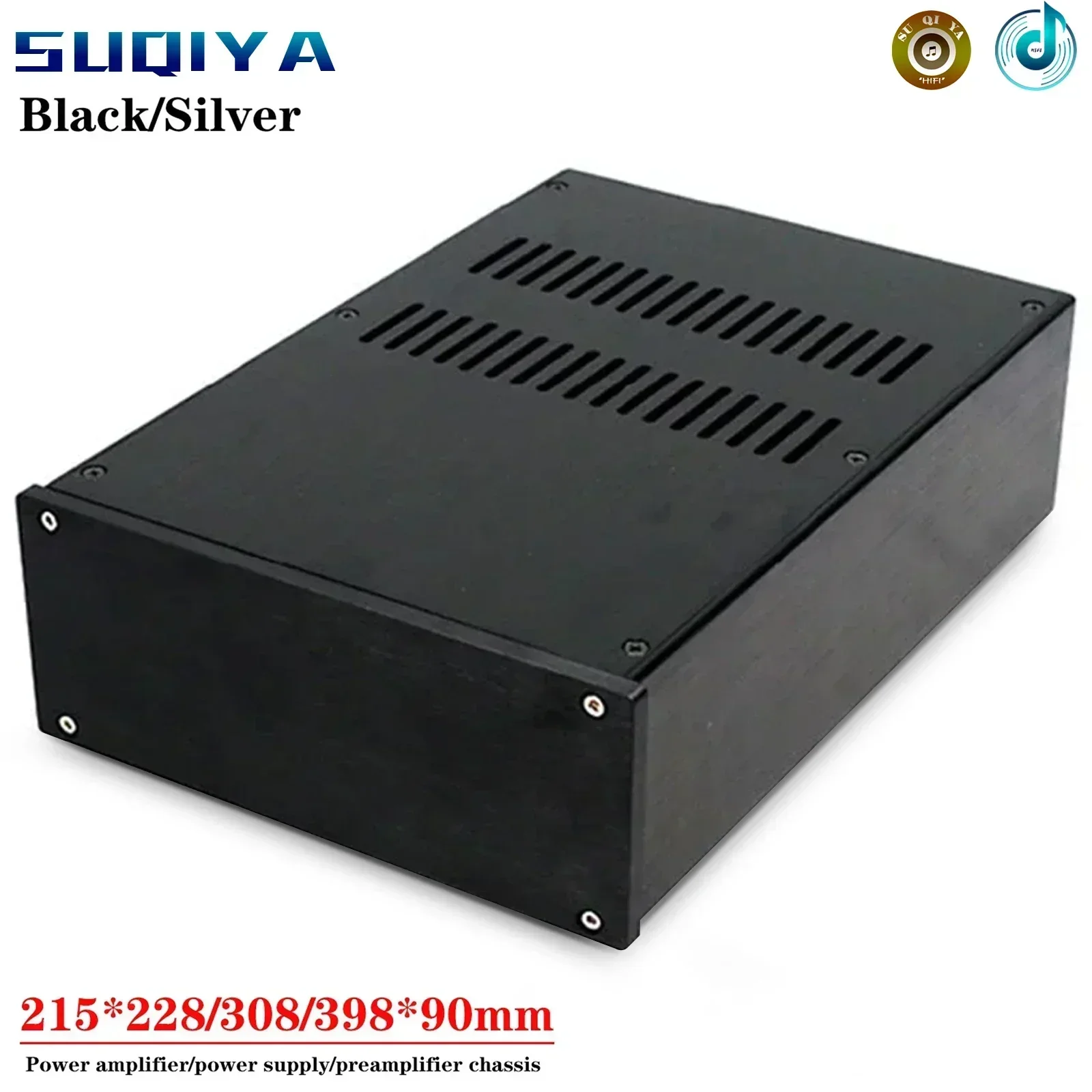 215*228*90mm All Aluminum Power Amplifier Chassis Enclosure Power Box Preamplifier Shell Case Diy Audio Amplifier