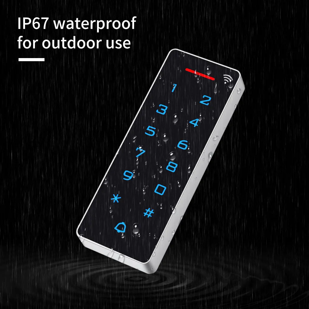 WIFI Tuya Smart App Door Access Control Keypad Standalone ID&IC RFID Access Controll Card Reader IP67 Waterproof Output&Input