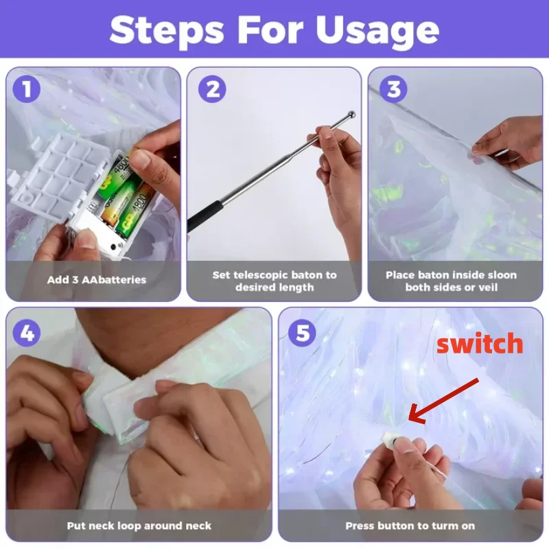 Colorful LED Glowing Butterfly Wings Performance Costume for Children Belly Dance Outfit Fluorescent Cape Polyester Fiber