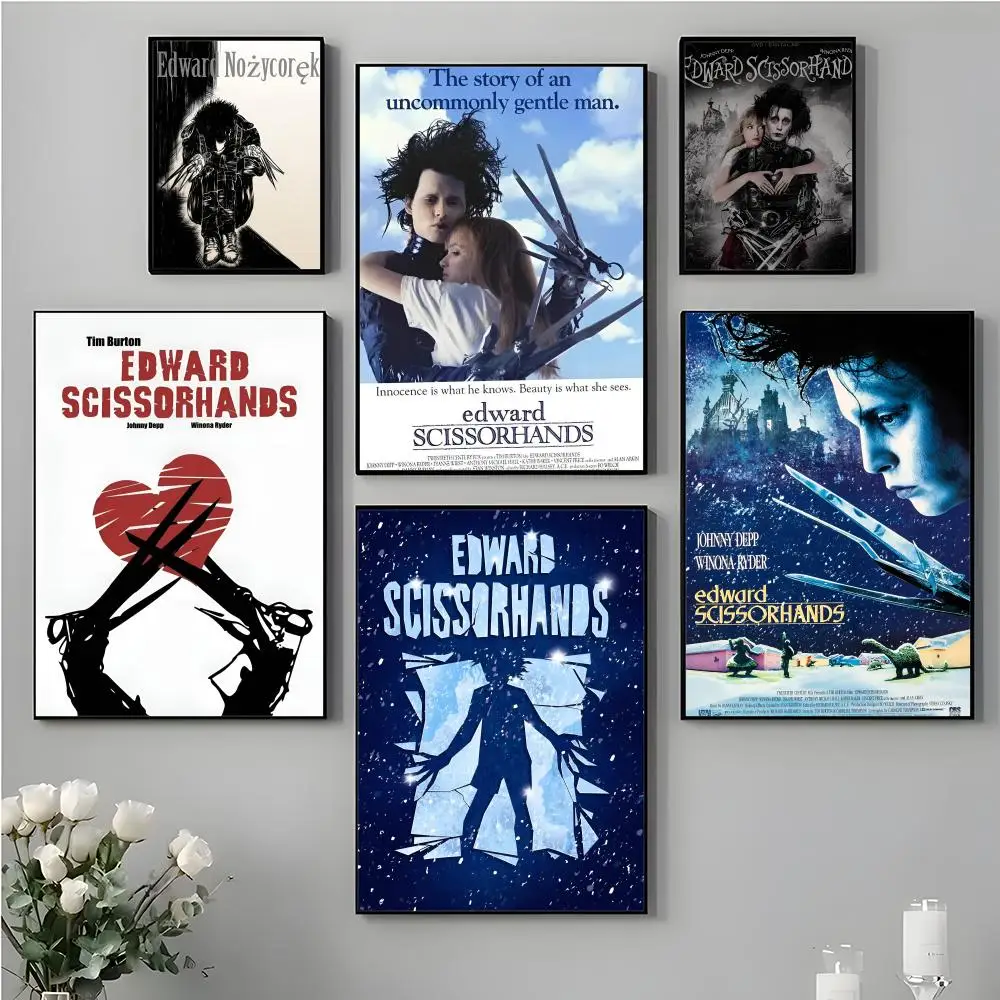 Classic Movie E-Edward S-Scissorhands Poster Top-Quality Poster For Household Room Bar Cafe Wall Art Decor & Gift Item