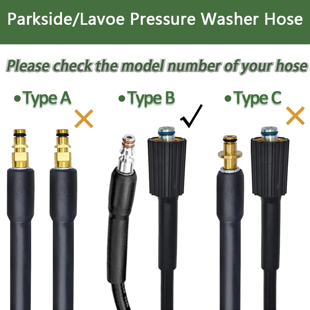 High Pressure Hose for Parkside Lavor PHD Portable Pressure Washer Car Wash Accessories Washing Gun Lance Connector Quick Hose