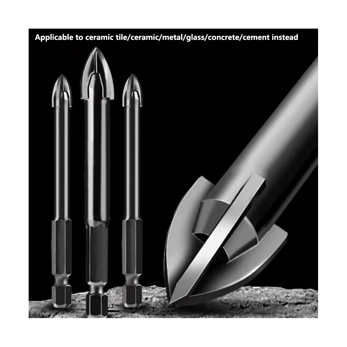 Ceramic Drill Bit Hexagon Tile Drill Bit Concrete Cement Wall Drilling Drill 8Mm