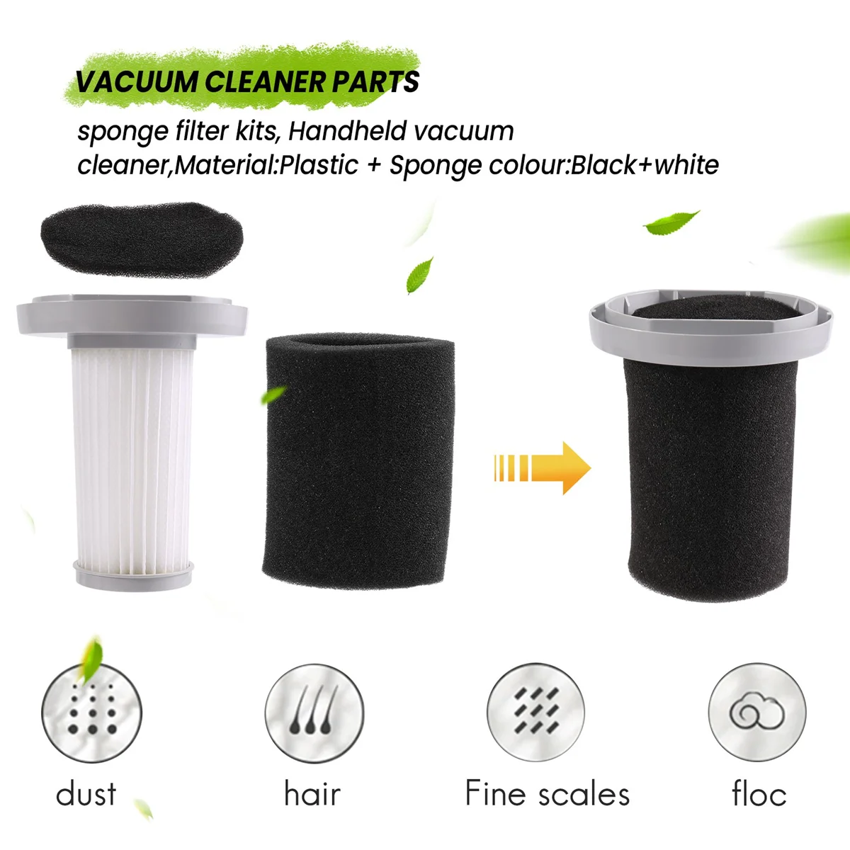 8 buah Kit Filter spons penyaring Hepa penyedot debu genggam untuk Aksesori suku cadang kedap udara Deerma DX700 DX700S