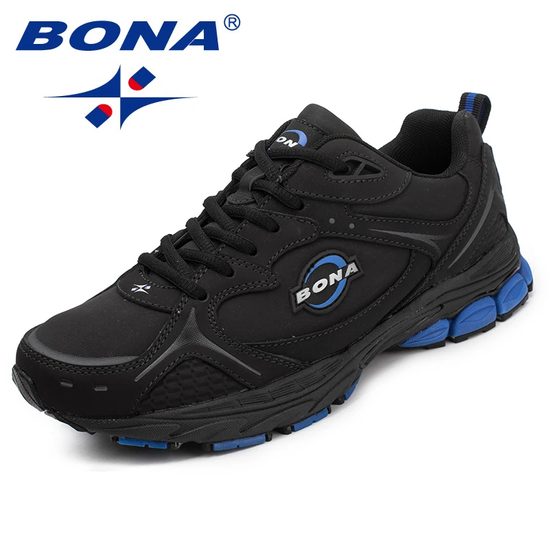 BONA-zapatillas de correr de estilo clásico para hombre, zapatos deportivos con cordones, de cuero, para correr al aire libre, cómodas, envío gratis