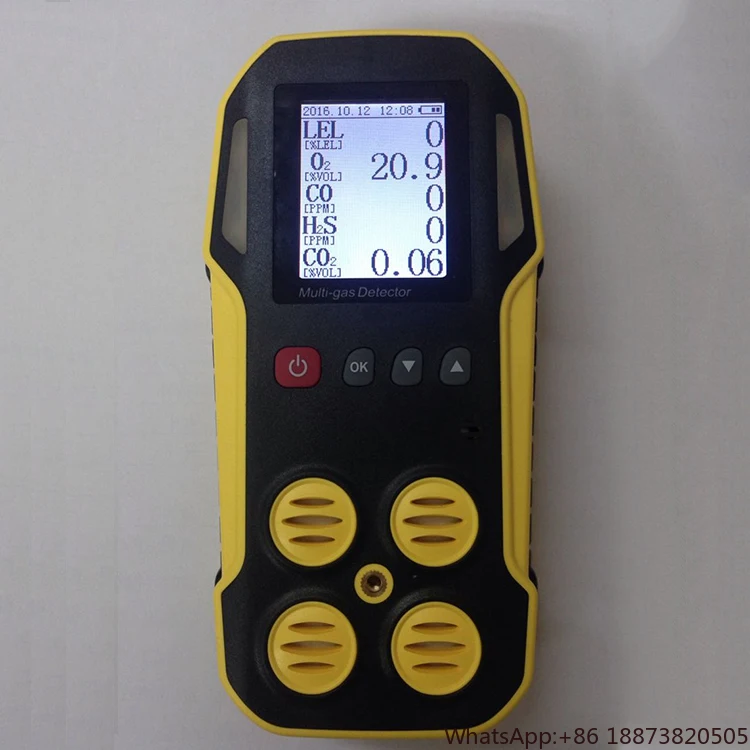 Portable industrial multi 5 gas detecting monitors, Exhaust Gas Analyzer for co2 CO H2S O2 LEL CH4