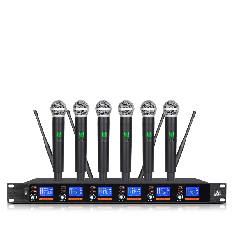 ERZHEN manufacturer wireless UHF 6-channel microphone table top conference room audio system