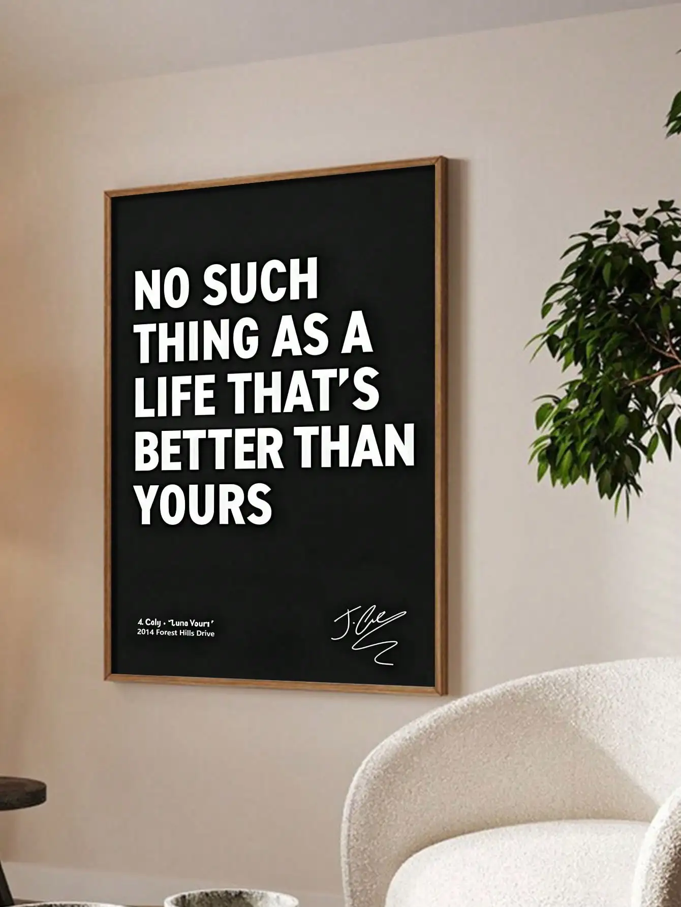 قطعة واحدة من ملصق جدار الفن القماشي الملهم - ملصق اقتباس كلمات "Love Yourz"، هدية مثالية لمحبي الموسيقى ومحبيها، بدون إطار #2