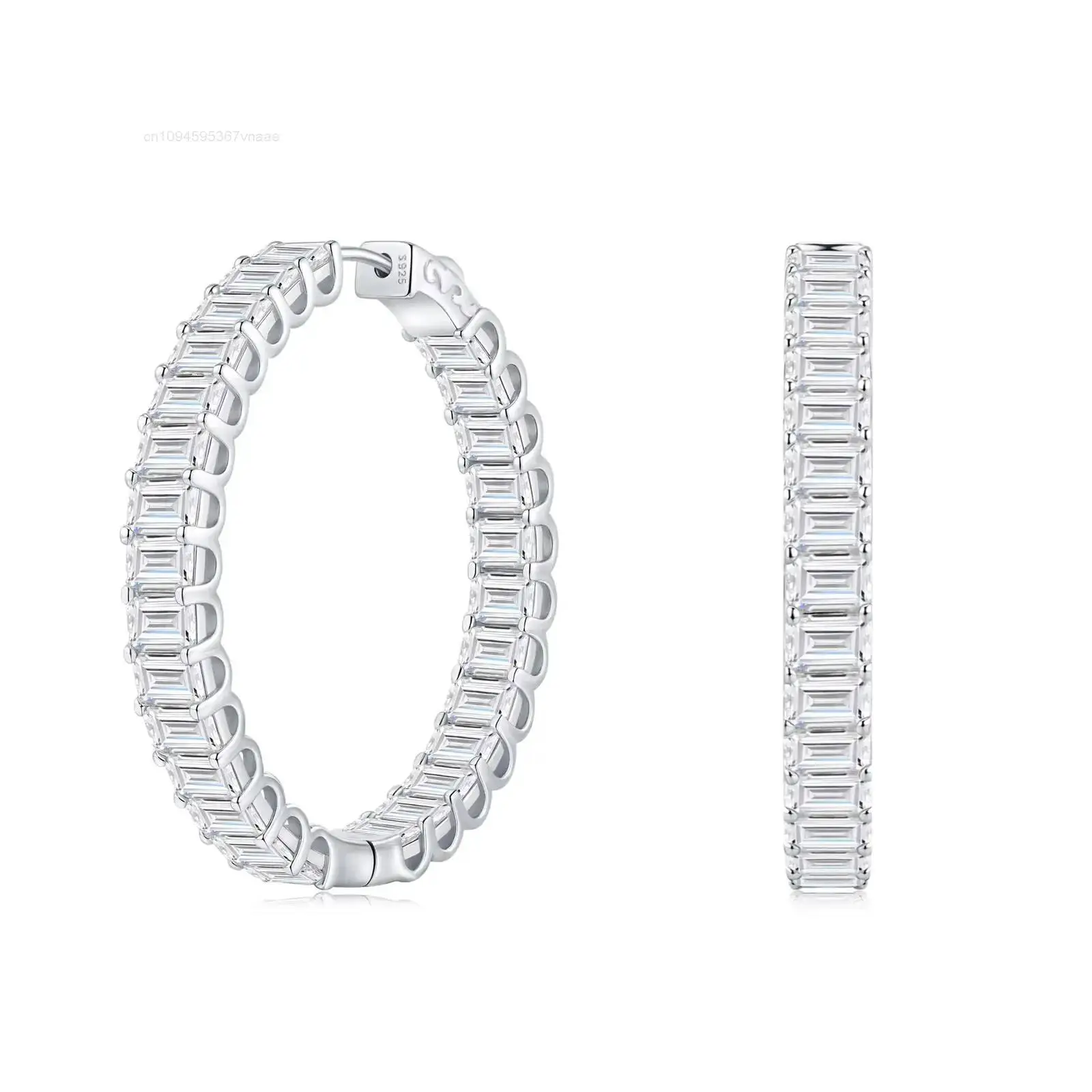 Emerald Cut Earrings Hypoallergenic Women's Luxury Hip Hop Style Earrings 925 Sterling Silver Earrings Full Moissanite Earrings