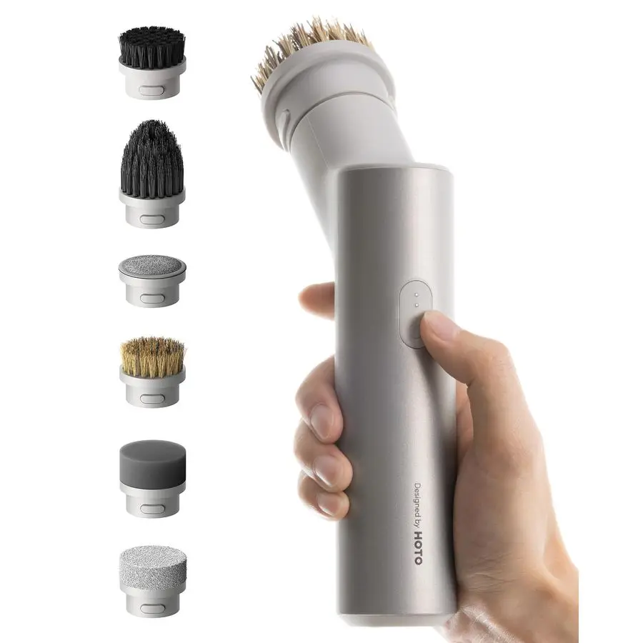 

Ручная электрическая вращающаяся щетка-скруббер с короткой ручкой, водонепроницаемая (IPX7), беспроводная, для чистки ванной комнаты, максимальная мощность 22 дин-фунта, с