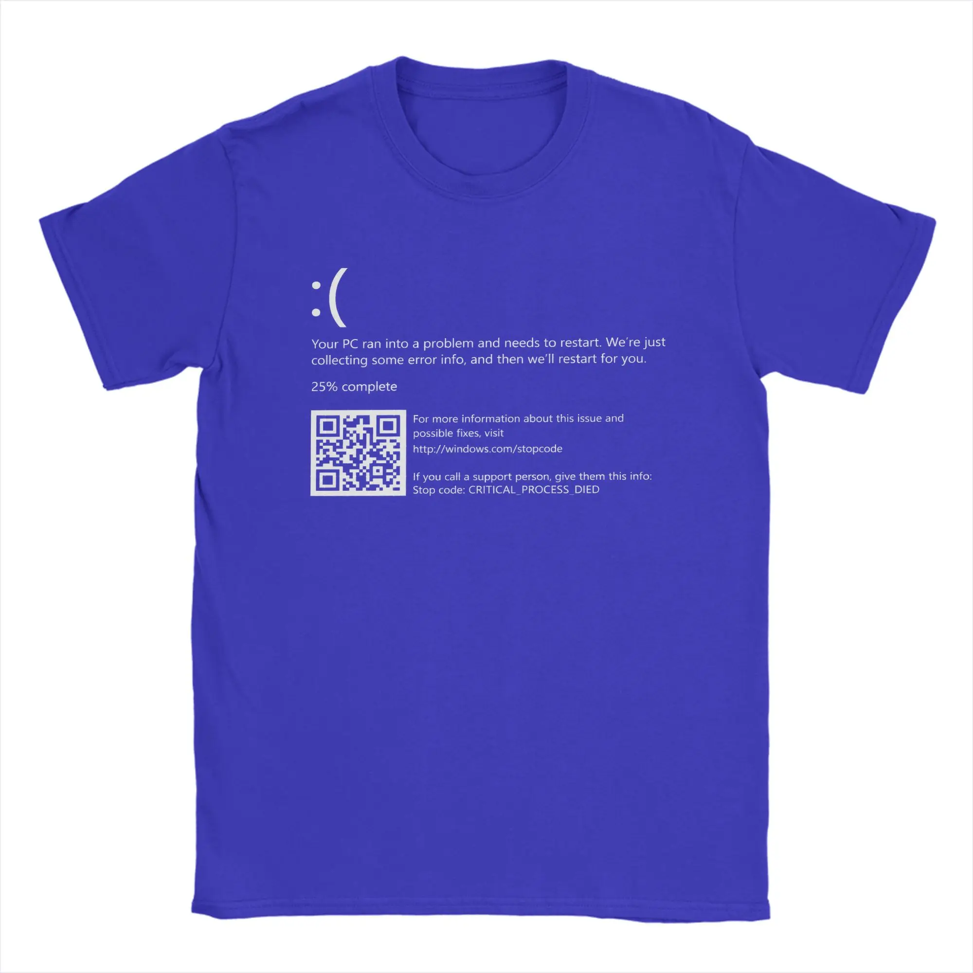 Men  Blue Screen of Death Coffee Error Windows BSOD PC Nerd Geek T Shirts 100 Cotton Clothes Short-Sleeve T Shirt Casual Tshirt