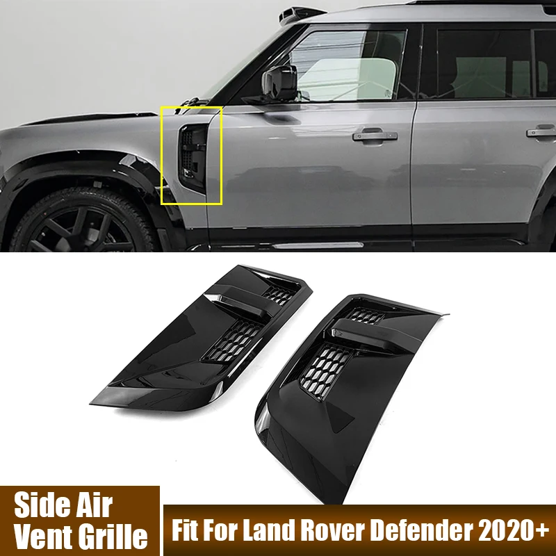 

2 шт./пара, автомобильная левая, правая боковая вентиляционная решетка, подходит для Land Rover Defender 2020+, высококачественные чехлы из АБС-пластика с насекомыми