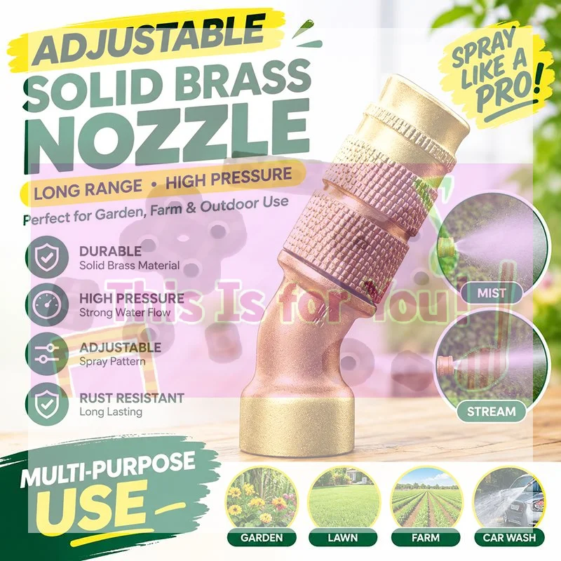 【MA】Heavy Duty Brass Elbow Spray Nozzle Adjustable Flow Anti Slip Handle For Garden Watering Lawn Irrigation
