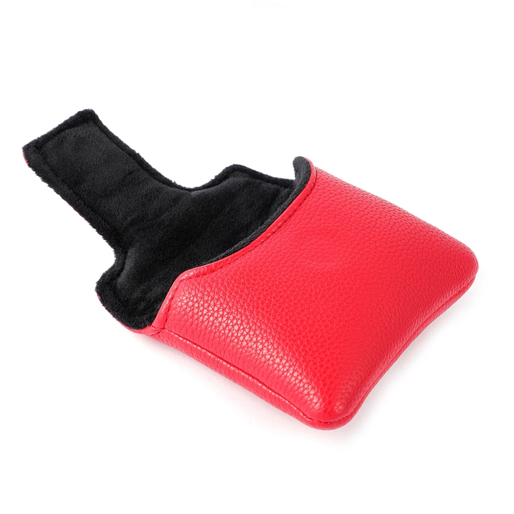 Red  PU Leather REMOVE BEFORE FLIGHT Magnetic Closure Golf Headcover Square Large Mallet Putter Covers