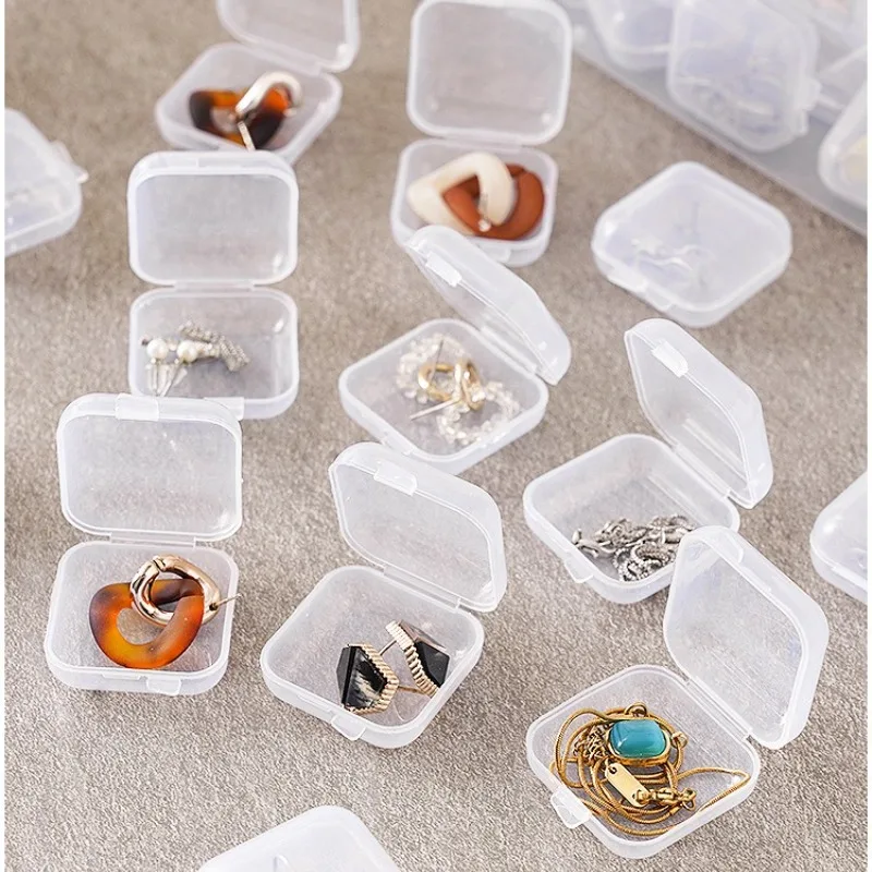 10 個ミニ透明ジュエリー収納ボックスネックレスイヤリングリング用抗酸化ジュエリーケースポータブル小型薬箱