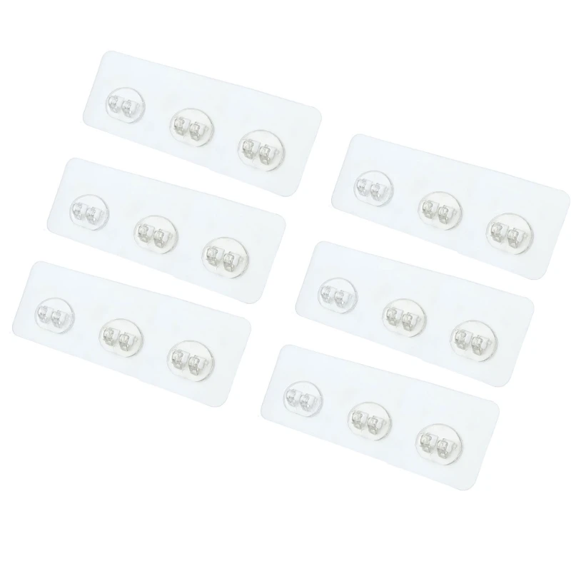 6Pcs/Pack Strong Adhesive Backing Hook Stable Clear Adhesive Hooks for Shower Practical Clothes Hanging Hook Dropship