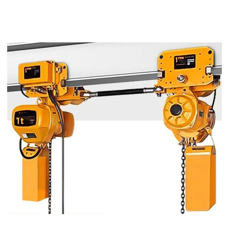 

Double hanging point electric hoist Double hook same lift and drop ring chain hoist 3 tons 380V running low altitude chain crane