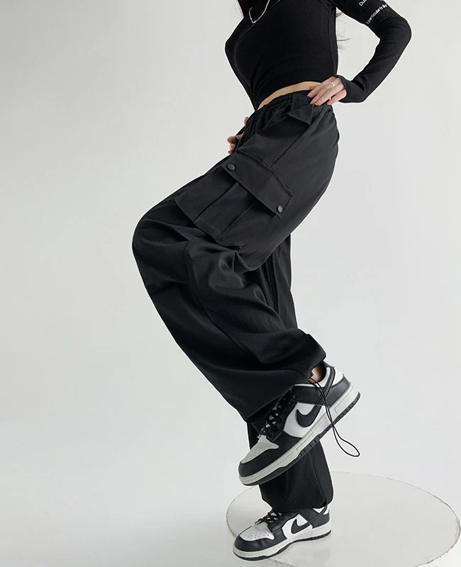 Cargo Pants Womens Dame Spring Canvas Highstreet Layered Outdoors Urban Minimalism Artistic Patterned Design Streetwear Youthful