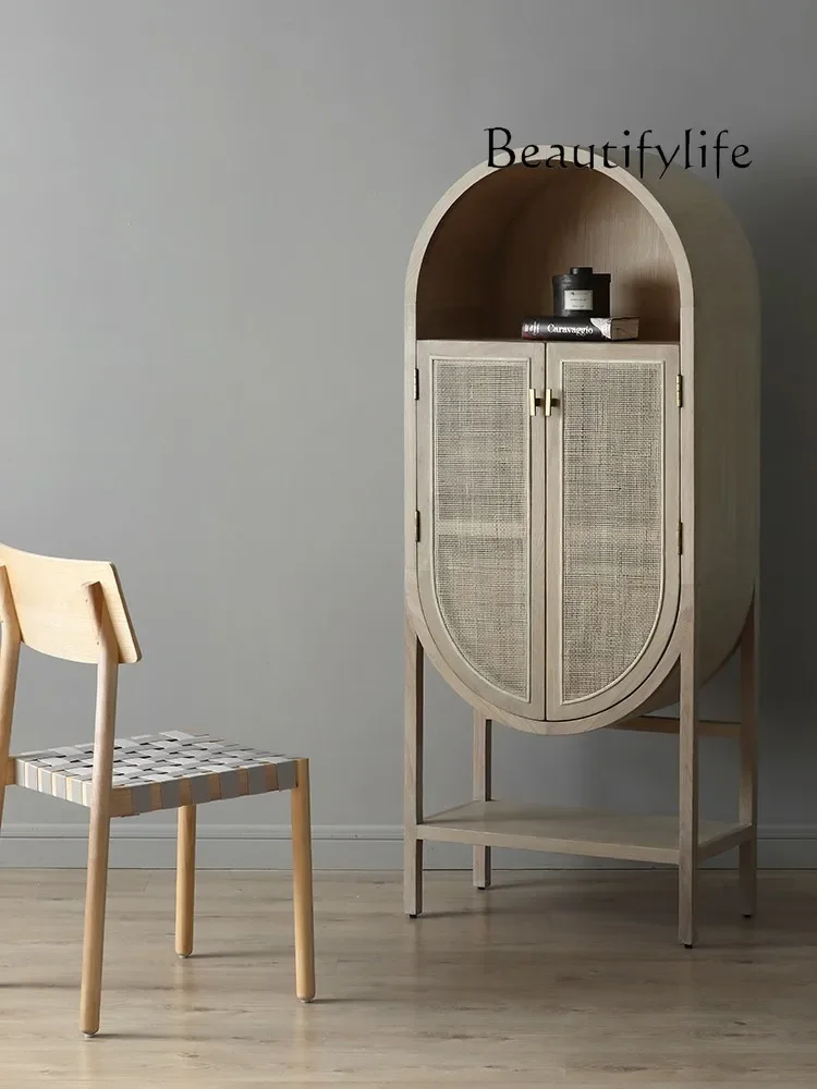

Japanese Style Modern Minimalist Rattan Cabinet