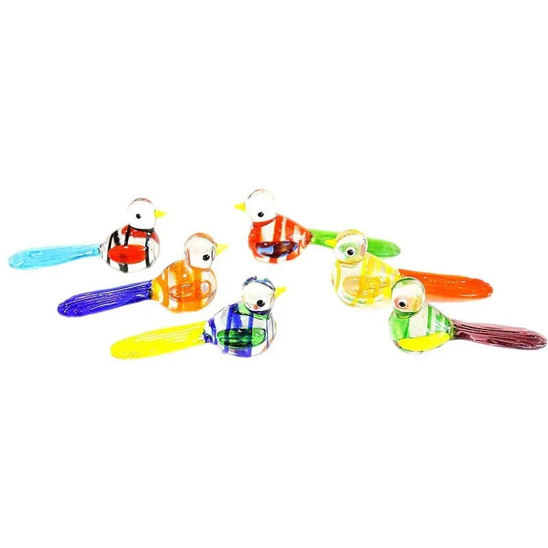 

Handmade Mini Glass Bird Figurine Colorful Cute Animal Statue Fairy Garden Bonsai Decor Home Desktop Living Room Small Ornament