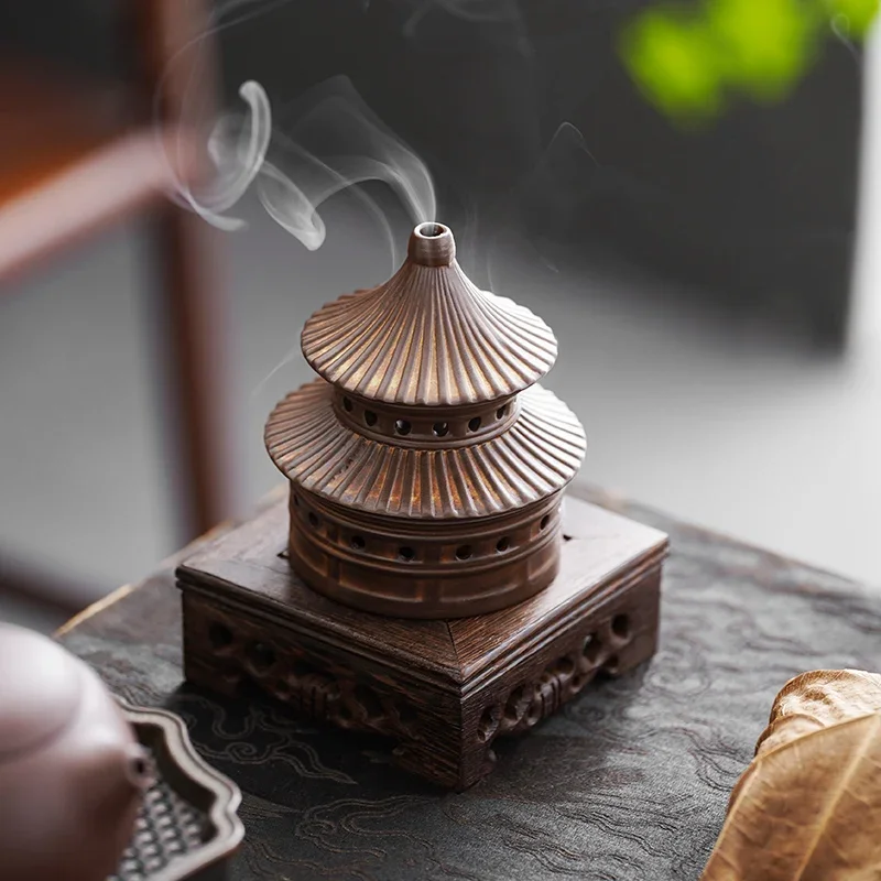 Home Decor Tray Censer Pagoda Home Indoor Sandalwood Incense Chinese Incense Ceramic Aromatherapy Stove