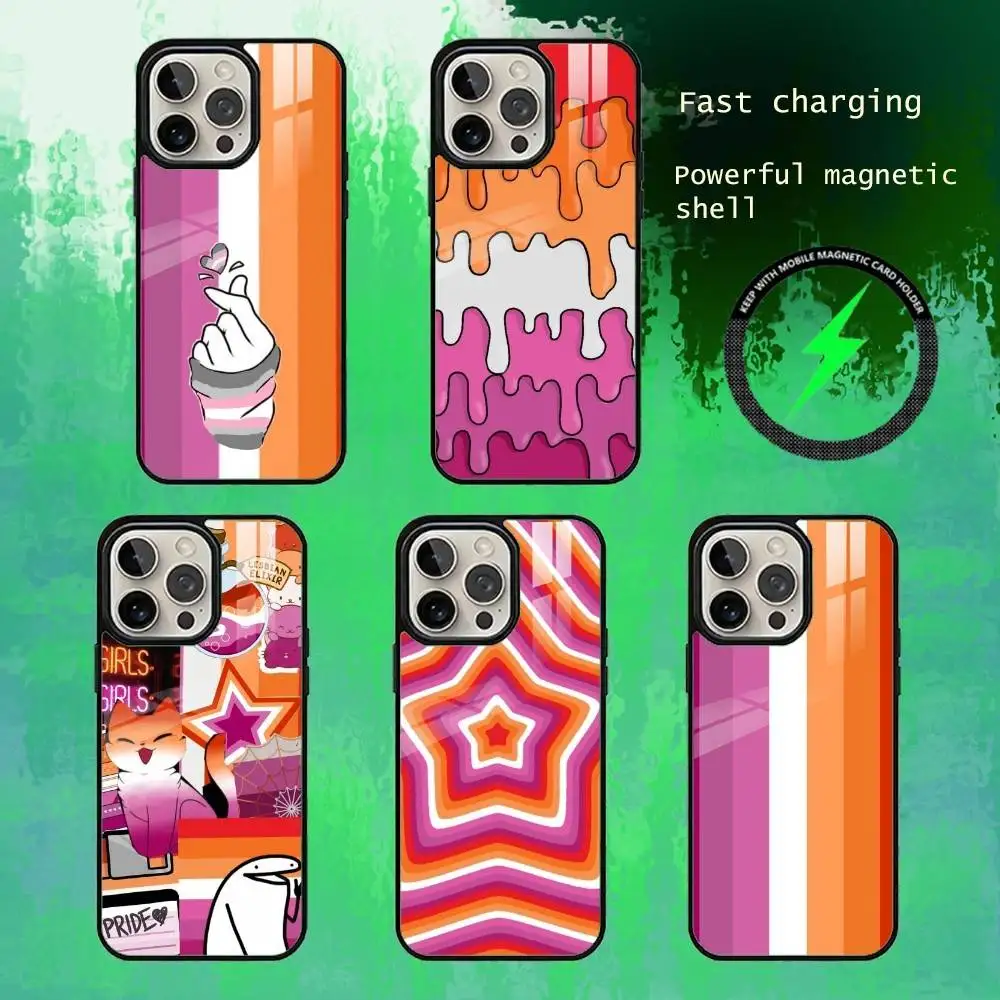 

Lesbian Freedom Phone Case For iPhone17,16,15,14,13 Plus,Pro Max Magnetic For Magsafe Wireless Charging