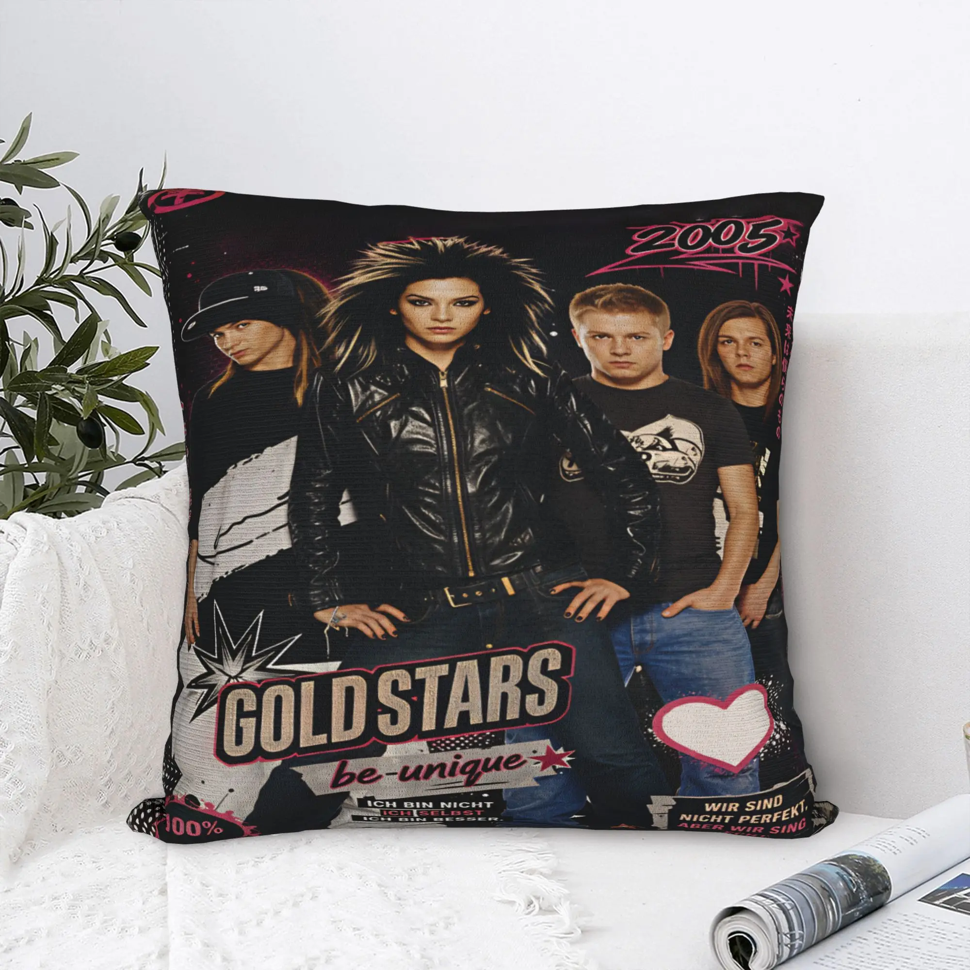 Tokio Hotel Bill Tom Kaulitz  Pillow Cover  Cute Funny Pillow Case For Chair Sofa Home Decor Soft Pillowcases Birthday Present