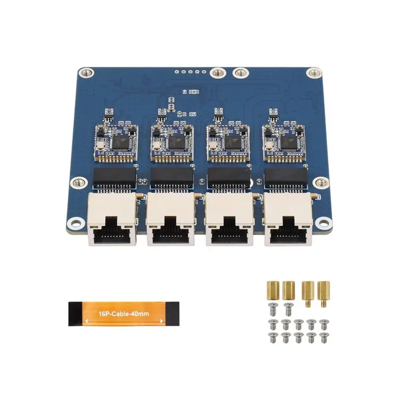 

Плата адаптера Ethernet с 4 каналами PCIe для Raspberry Pi 5, без драйверов, Plug and Play, для Raspberry Pi OS 2.5G