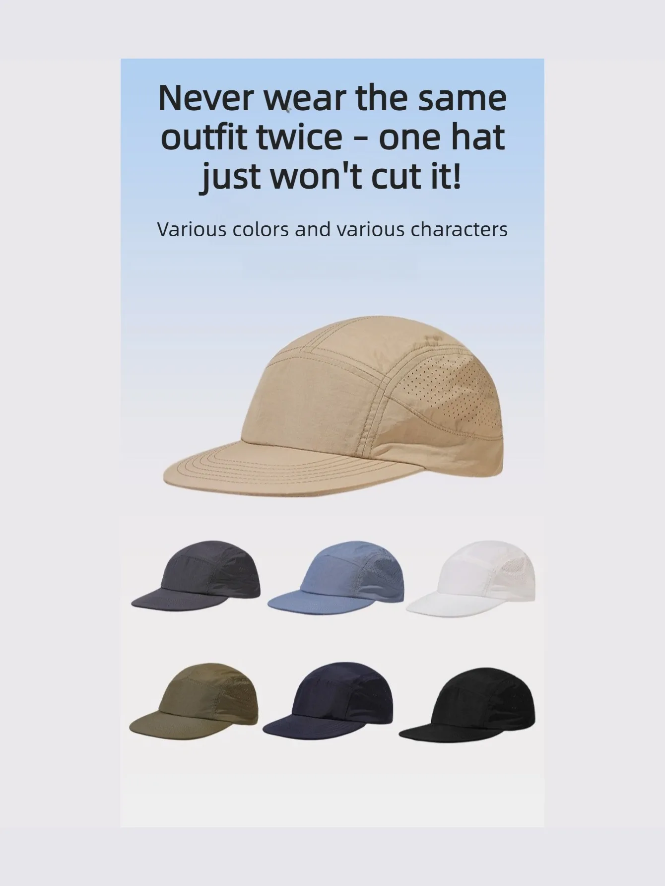 Unisex Large Size Baseball Cap, Lightweight Quick Dry Waterproof Running Hat for Marathon