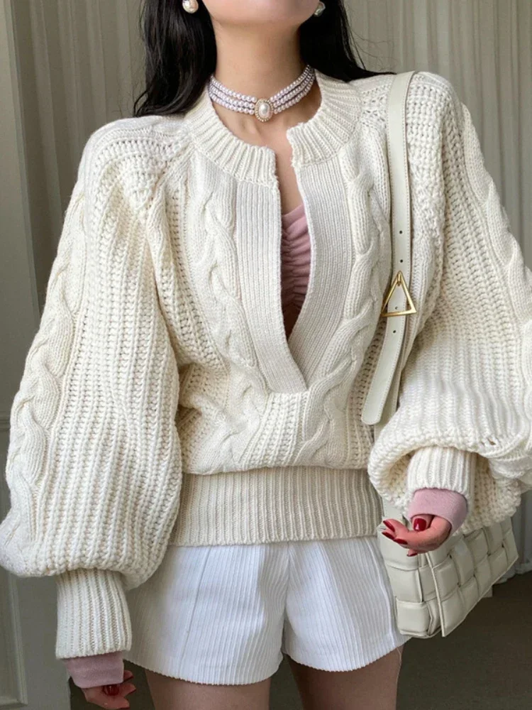 Sweaters Fashion Pullover Women's Clothing Autumn Winter New Jumpers Loose Knit  Tops Aesthetic Casual Chic Elegant Pullovers