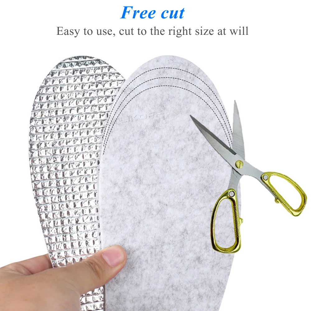 Felt Aluminum Foil Insoles Winter Warm Summer Cool Comfortable Deodorant Insert Soles Wool heating Keep warm Shoe Pads