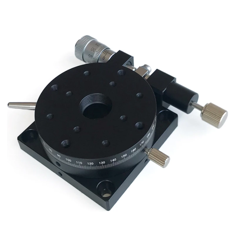 

Manual rotation of R-axis slide table for fine-tuning optics high-precision angle indexing experiment with high load