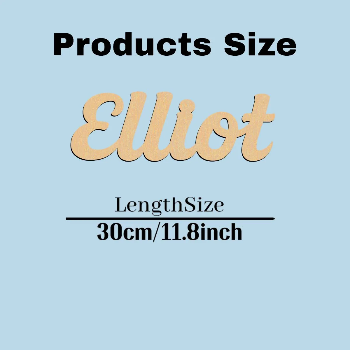 1pc Cartoon Elliot example Personalized Name Wooden Decor Wood Material Laser-Cut Sign Unique Bedroom Decor