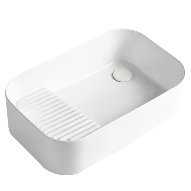 

Balcony ceramic laundry basin, basin with rubbing board, laundry pool slot side row, left and right side launching