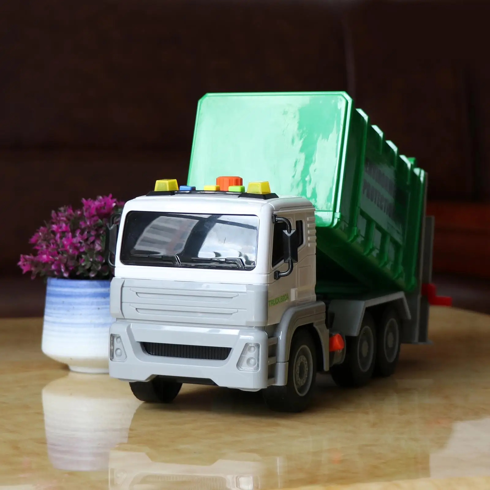 

13" Garbage Truck Toys Trash Truck Dump Truck with Sound , Truck with 4 Garbage Cans Car for Boys