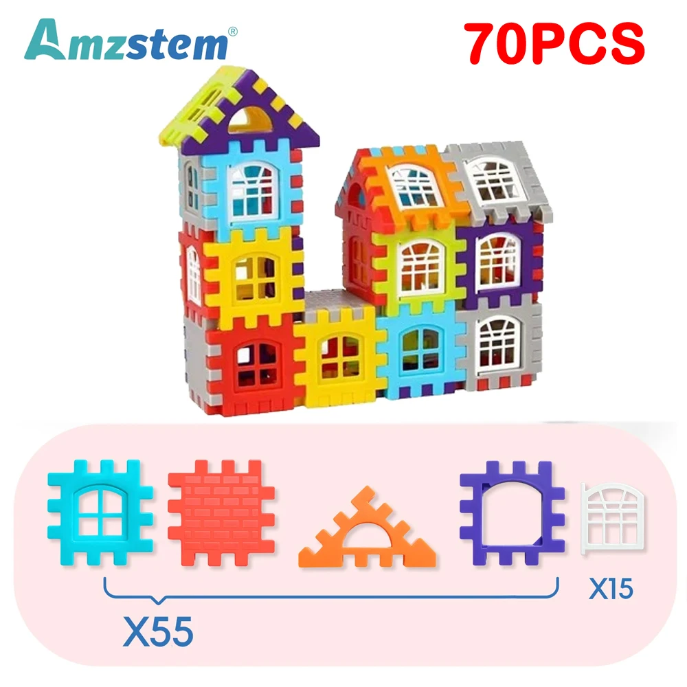 140-25PCS Grootschalige Huis Bouwstenen Simulatie Venster Ontwerp Bouwset Kleuterschool Speelgoed Voor Jongens En Meisjes Gift